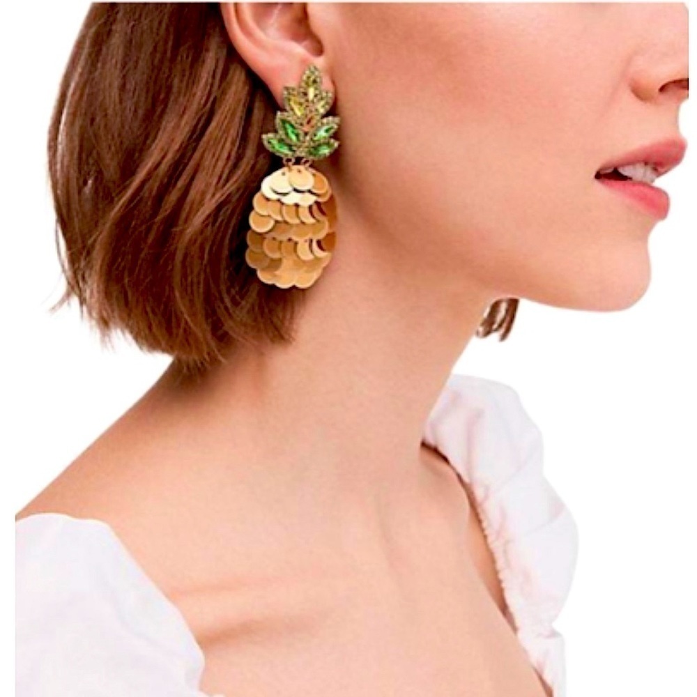 Kate Spade By The Pool Pineapple Statement Studs Earrings